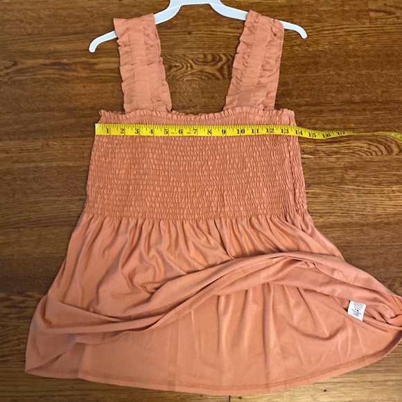 NWT Pink Desert Ruffled Strap Smocked Flowy Tank Top - Picture 12 of 13